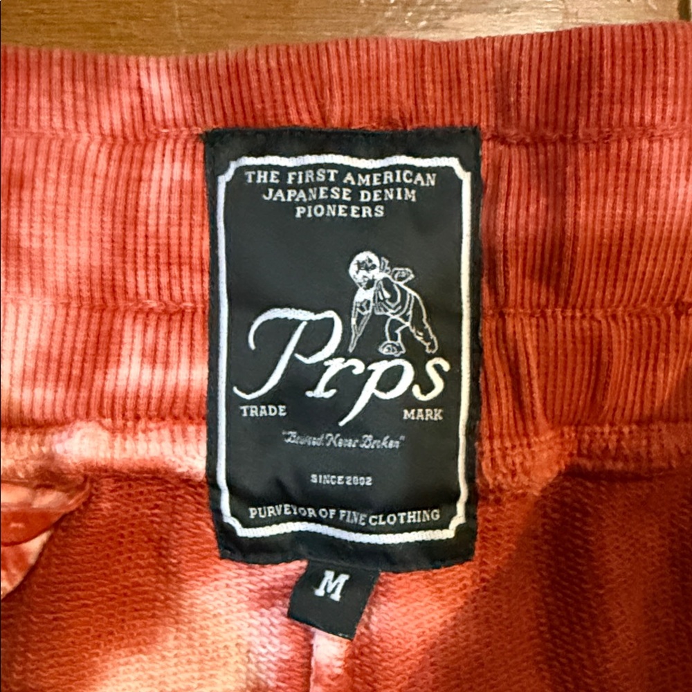PRPS Sz M Burnt Red Tie-Dye Panther Graphic Shorts - Picture 6 of 11